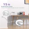 Surge Protector Power Strip - 15 FT Extension Cord, Power Strip with 12 Widely AC Outlet 3 USB, Flat Plug Wall Mount Overload Protection, 1050J, Desk Charging Station for Home Office, ETL Listed,White view 3