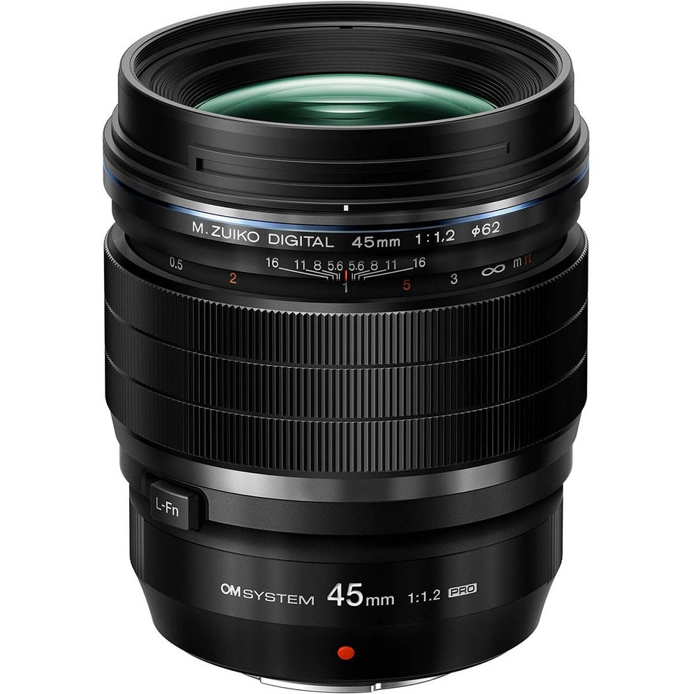 OM SYSTEM Olympus M.Zuiko Digital ED 45mm F1.2 PRO for Micro Four Thirds System Camera, Ultra Bright F1.2 Lens, Weather Sealed Design, MF Clutch, L-Fn Button