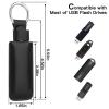 CaSZLUTION Microfiber Leather USB Flash Drive Case - Anti Lost USB Flash Drive Holder Protective Cover with Keychain, Small Portable Storage Carrying Case for USB Flash Drive (1PC, Black) view 2