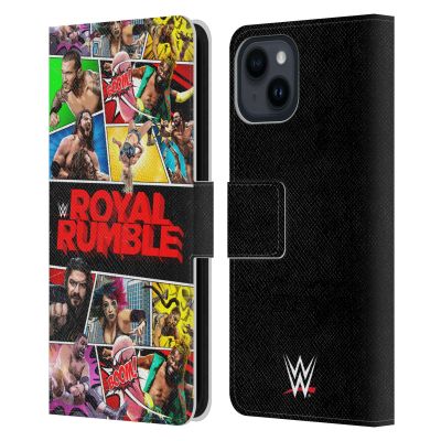 Head Case Designs Officially Licensed WWE Poster 2021 Royal Rumble Leather Wallet Case Compatible with Apple iPhone 15