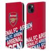 Head Case Designs Officially Licensed Arsenal FC Impact Crest and Gunners Logo Leather Wallet Case Compatible with Apple iPhone 15 Plus view 1