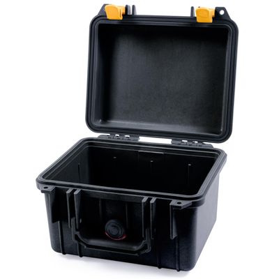 ColorCase Pelican Protector 1300 Case Black - Small Size Waterproof Case (Case Only) - Yellow Latches