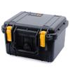 ColorCase Pelican Protector 1300 Case Black - Small Size Waterproof Case (Case Only) - Yellow Latches view 2