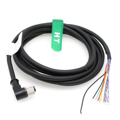 HangTon Power IO Cable M12 A-Coded 12 Pin Female Right Angle to Open for Cognex in-Sight 2800 7000 260, MicroHAWK V430 Vision Automation CCB-PWRIO 10m