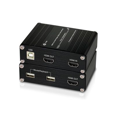 StarRoute Ultra HD 4K@60Hz HDMI KVM Fiber Extender, Uncompressed USB HDMI 2.0 Video Optical Transceiver, Up to 300m Over OM4 Multi-Mode Single Fiber LC-LC, Dual Monitor Design Supports Local Output