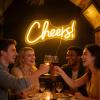 Nordstylee LED Cheers Neon Sign Word Light Up Signs for Bedroom Home Game Room Beer Bar Club Pub Hotal Desk Wall Art Decorations Party Light(Warm white) view 3
