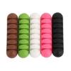 Data Cable Organizer 5PCS 7 Holes Self-Adhesive Cable Clamps Wire Winder Earphone Holder Cord Silicone Clip USB Cords Phone Line Desktop Management view 1