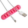 Data Cable Organizer 5PCS 7 Holes Self-Adhesive Cable Clamps Wire Winder Earphone Holder Cord Silicone Clip USB Cords Phone Line Desktop Management view 3