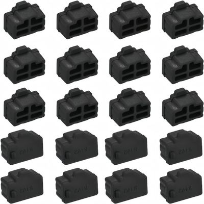 Boxonly 20Pcs Silicone RJ45 Anti-Dust Covers - Black, Dust-Proof, Compatible with Computer, Router, Switch, TV RJ45 Ports