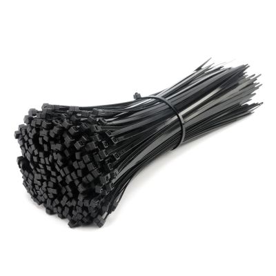 NORAZE 100PCS 4.8x150-4.8x500 Self-Locking Plastic Nylon Cable Tie Black Width 4.8mm Cable Tie Fixed Ring (Color : Black, Size : 4.8x300)