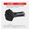 NORAZE Nylon Cable Ties Width:2.5/3.5/4.5MM Self-Locking Plastic Strapping Industrial Fasteners 250/500/1000PCS (Color : Black, Size : 4.5x300mm 250pcs) view 2