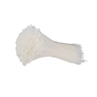 NORAZE Self-Locking Plastic Nylon Tie 100 PCS Black and White Cable Tie Fastening Ring Cable Tie Zip Wraps Strap (Color : White, Size : 3x200mm)