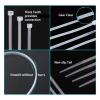 NORAZE 100Pcs Nylon Cable Tie Self Locking Plastic Loop Wire Black 1.8X60-3.6X300 Zip Organizer Fasten Tension Belt (Color : White, Size : 3.6X250) view 2