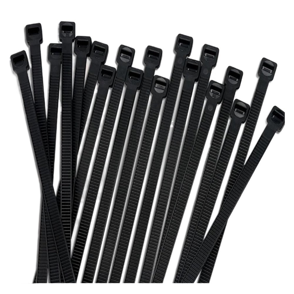 NORAZE 100 Pieces Nylon Self-Locking Ties Bundling Tape Black Durable High Toughness Bundling Rope Ties (Color : Black 100pcs, Size : 3X 150 1.8mm)