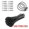 NORAZE 100 Pieces Nylon Self-Locking Ties Bundling Tape Black Durable High Toughness Bundling Rope Ties (Color : Black 100pcs, Size : 3X 150 1.8mm) view 2