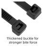 NORAZE 100 Pieces Nylon Self-Locking Ties Bundling Tape Black Durable High Toughness Bundling Rope Ties (Color : Black 100pcs, Size : 3X 150 1.8mm) view 3