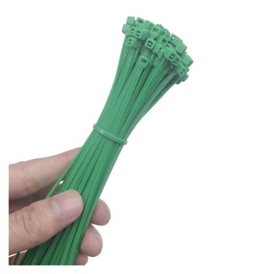 NORAZE Self-Locking Nylon Cable Ties 3x200mm Color Plastic Zip Tie 100PCS Plastic Wire Binding Wrap Straps Width2.5mm (Color : Green, Size : 3x200mm)