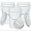 House Naturals 2 Gallon Bucket with Screw on Lid - Pack of 3 Made in USA Containers (White Buckets with White Lids) view 1