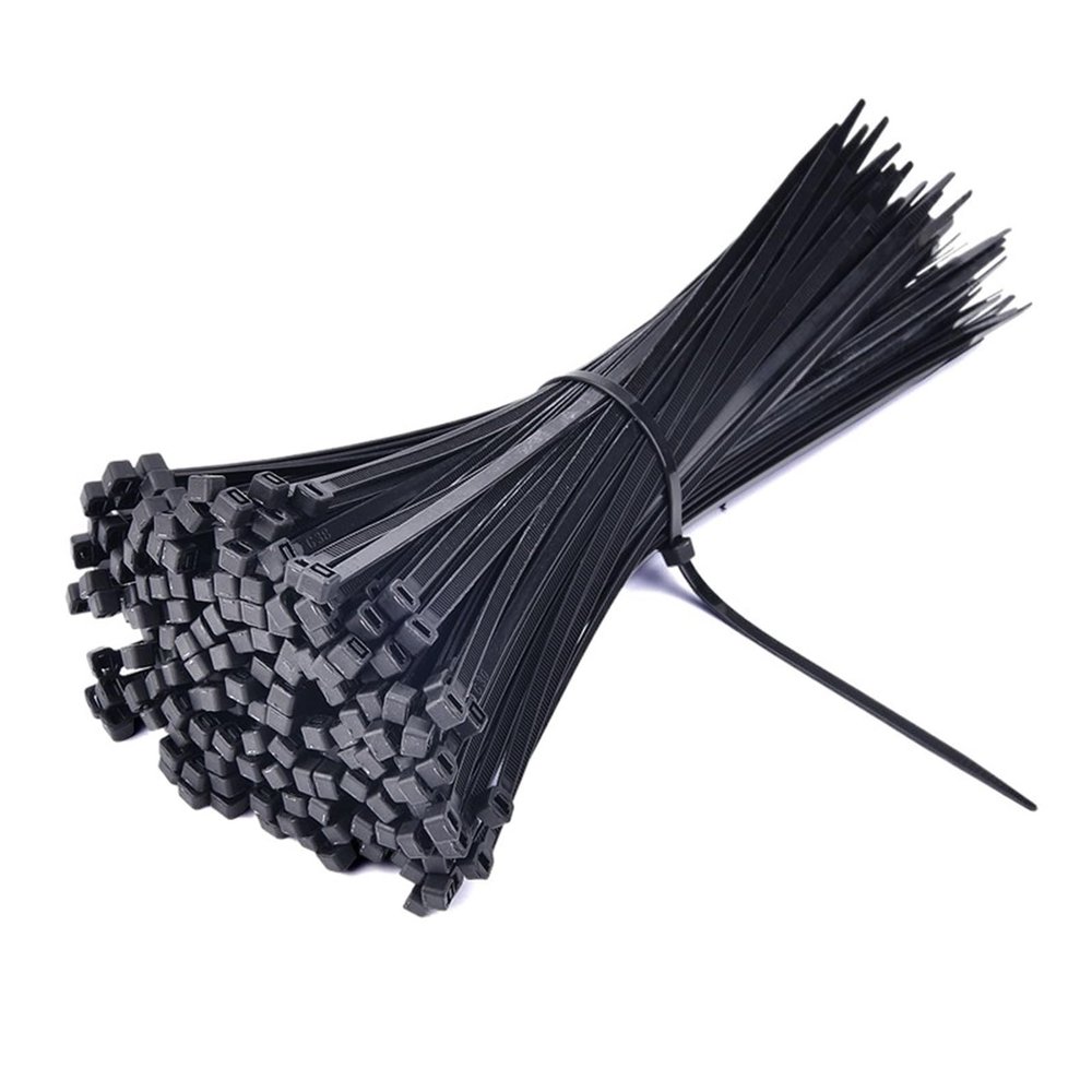 NORAZE Self-Locking Plastic Nylon Wire Cable Zip Ties 100pcs Black Cable Ties Fasten Loop Cable (Color : Black, Size : 4X200 Width 2.8MM)