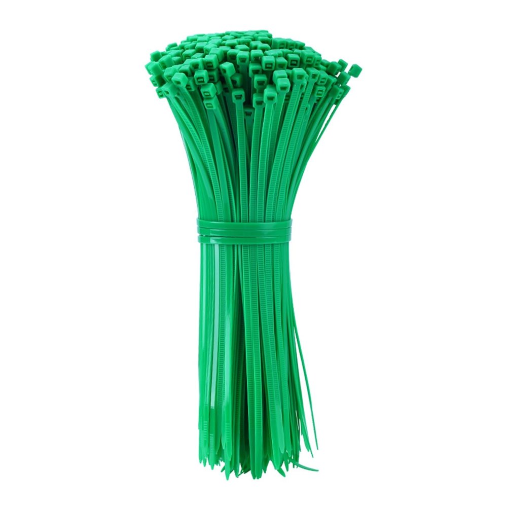 NORAZE Self-Locking Nylon Wire Cable Zip Ties Cable Ties Organiser Fasten Cable 100pcs 3x100mm~5 * 300mm (Color : Green, Size : 5x300mm100PCS)