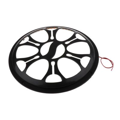 BEUTEE Vehicles Speaker Subwoofer Net Grill Decorative Cover Waterproof Black with Flashing Light Bar (Size : 10inch)