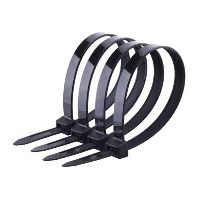 NORAZE Large Nylon Cable Tie 100PCS Black and White 8x200/250/300/350/400/500MM Strong Cable Tie Tape Holder (Color : Black, Size : 7.6x300mm100PCS)