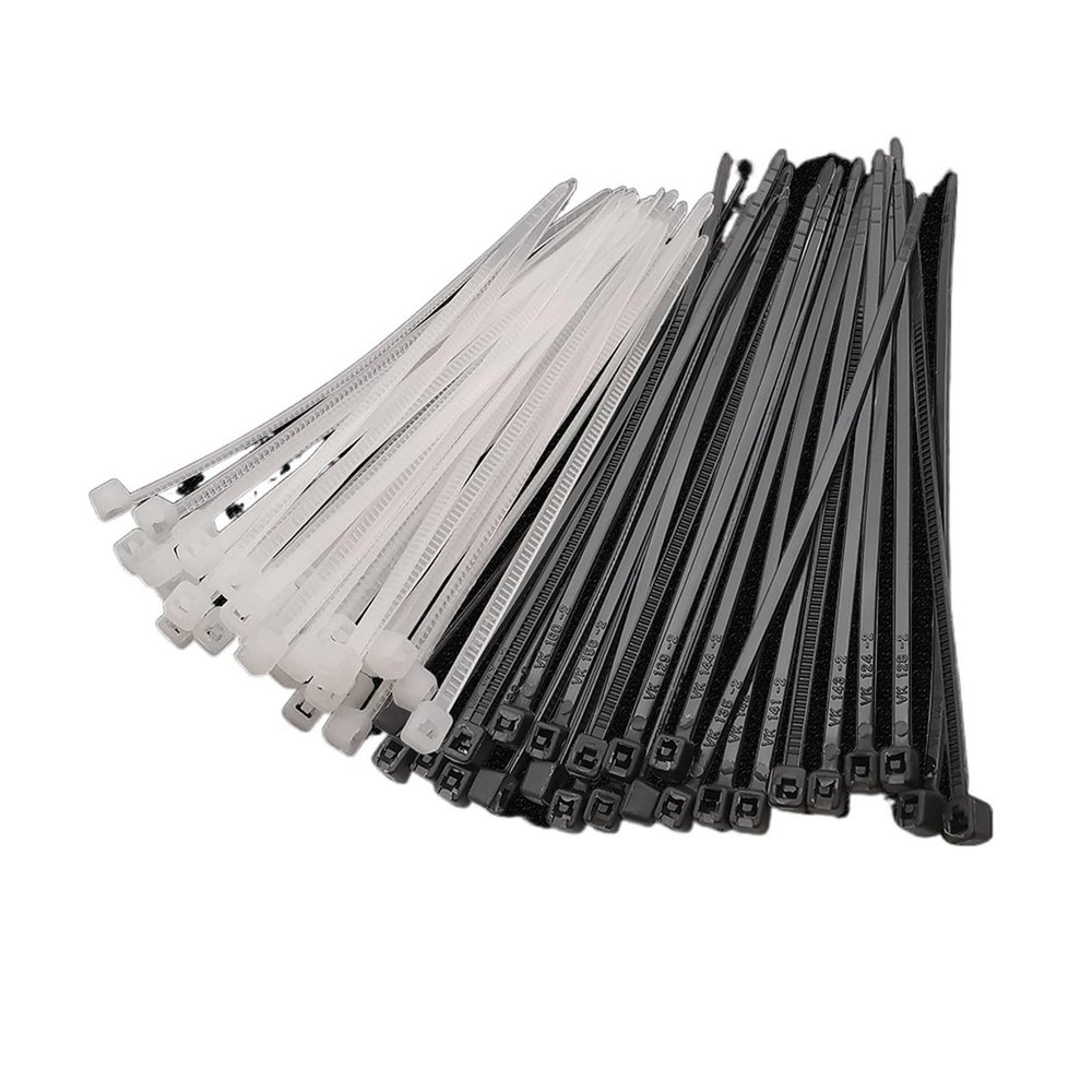 NORAZE 100Pcs Self-Locking Plastic Nylon Cable Ties Binding Straps Fastening Ring Width 1.8mm 2.5mm 3.5mm (Color : Black, Size : 5x300 Width 3.5mm)