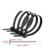 NORAZE 100PCS Nylon Cable Tie 3 * 100/4 * 150/5 * 200 Black Cable Wire Load Fastening Tie Cable Organizer Cargo Strap (Color : Black 100PCS, Size : 4X200) view 2