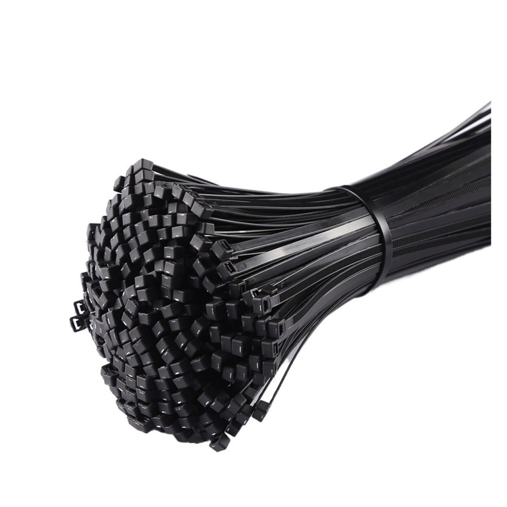 NORAZE Self-Locking Plastic Nylon Cable Tie 100 Pieces Black 3x60~5x300 Cable Tie Fastening Ring (Color : Black, Size : 5x200 Width 3.5mm)