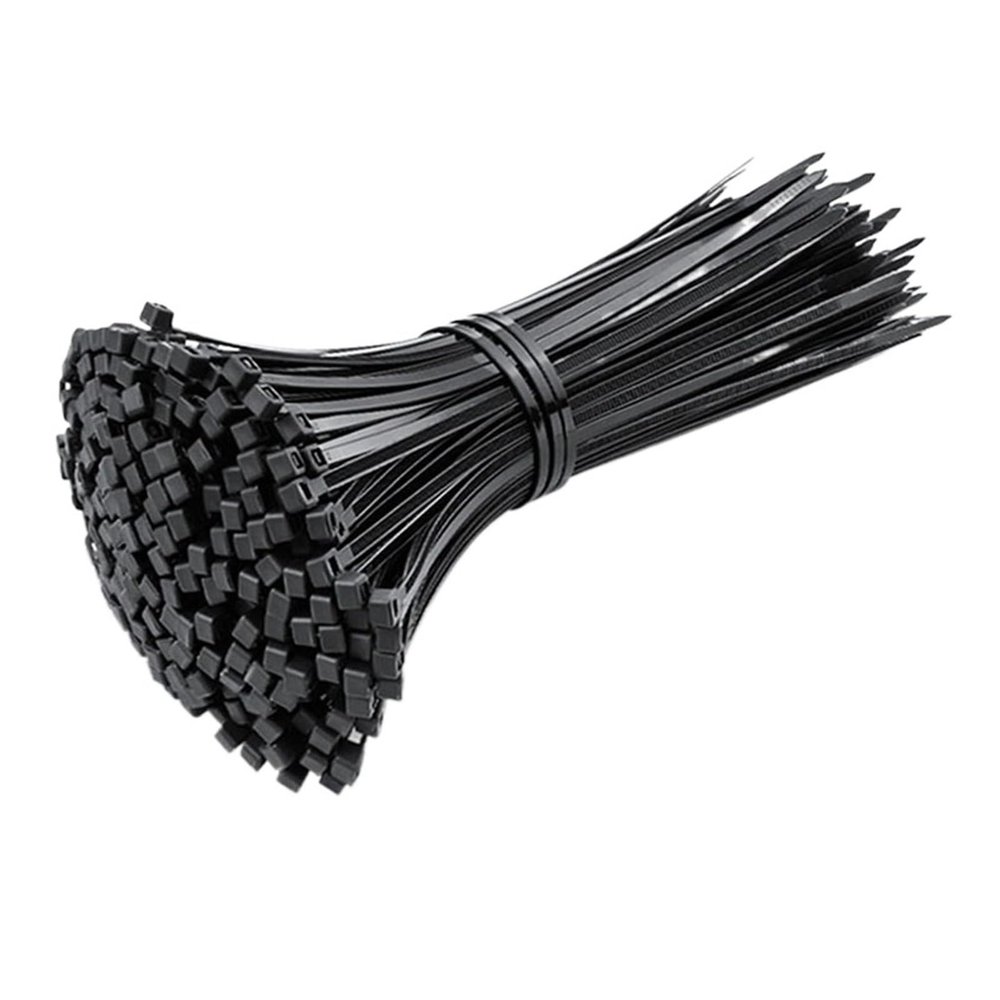 NORAZE 100pcs Nylon Cable Ties Plastic Self-Locking Cable Clamp Clips Zip Ties Gardening Supplies Black White 100/120/150mm (Color : Black, Size : 1.9mmx120mm)