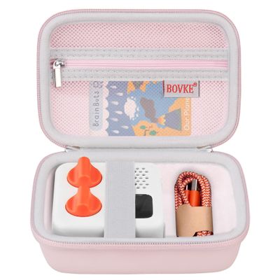 BOVKE Carrying Case Compatible with Yoto Mini 2024 Edition Kids Audio Music Player Children Speaker Plays Audiobook Cards Radio with Space for Extra Yoto Cards and Cables, Pink+Pink