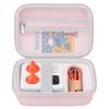 BOVKE Carrying Case Compatible with Yoto Mini 2024 Edition Kids Audio Music Player Children Speaker Plays Audiobook Cards Radio with Space for Extra Yoto Cards and Cables, Pink+Pink view 1