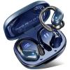 Wireless Earbud, Bluetooth 5.4 Headphones IP7 Waterproof Sport, 75Hrs Running Wireless Earphones with ENC Noise Canceling Mic, Deep Bass Over Ear bud with Earhooks for Android, iOS, Workout, Gym, Blue view 1