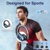 Wireless Earbud, Bluetooth 5.4 Headphones IP7 Waterproof Sport, 75Hrs Running Wireless Earphones with ENC Noise Canceling Mic, Deep Bass Over Ear bud with Earhooks for Android, iOS, Workout, Gym, Blue view 4