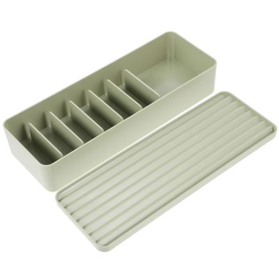 Angoily Plastic Cord Storage Box with Lid Desktop Cable Organizer for Capacity Compartment Wire Management Avocado