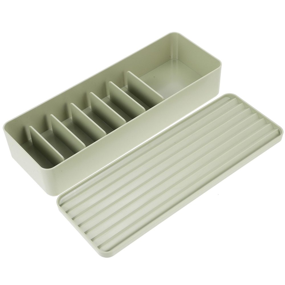 Angoily Plastic Cord Storage Box with Lid Desktop Cable Organizer for Capacity Compartment Wire Management Avocado