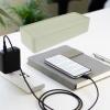 Angoily Plastic Cord Storage Box with Lid Desktop Cable Organizer for Capacity Compartment Wire Management Avocado view 2