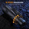 K&F Concept 8-32X50 Zoom Monocular - High Power Dual Focus Prism Compact Monoculars for Kids Adults, with Phone Adapter, Low Light Night Vision, FMC Lens for Bird Watching Hunting Travel Camping Starg view 2