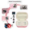 Leayjeen Digital Camera Case Compatible with CAMKORY/KODAK PIXPRO FZ45/FZ55/Canon PowerShot ELPH 180/ Sony DSCW800/ FHD 1080P 44MP Point Digital Camera,Compact Digital Camera-Pink(Case Only) view 3