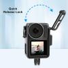 Camera Cage Fit for DJI OSMO Action 4/3 Sports Camera Protective Frame Case Quick Release with Cold Shoes Port and Bracket view 3