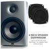 2 Pack Passive Radiator: 4 Inch Subwoofer Woofer Membrane, Rubber Vibration Diaphragm Plate Replacement Woofer Diaphragm for Bass Speaker Subwoofer DIY Repair view 2