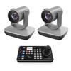 AVKANS Budget NDI PTZ Camera Bundle Kits - 2 Units AV-E20-NDI PTZ Camera and 1 Unit Super Joystick Controller for Church Live Streaming Services view 1