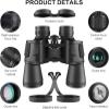 EKsma 20x50 High Power Binoculars for Adults, HD Professional/Daily Waterproof Binoculars Telescope for Bird Watching Travel Hunting Football Games Stargazing view 4