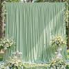 10ft x 10ft Sage Green Backdrop Curtain for Wedding Baby Shower Wrinkle Free Backdrop Drapes Panels for Parties Bridal Shower Birthday Photo Photography Polyester Fabric Background Decoration view 1
