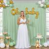 10ft x 10ft Sage Green Backdrop Curtain for Wedding Baby Shower Wrinkle Free Backdrop Drapes Panels for Parties Bridal Shower Birthday Photo Photography Polyester Fabric Background Decoration view 2