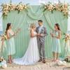 10ft x 10ft Sage Green Backdrop Curtain for Wedding Baby Shower Wrinkle Free Backdrop Drapes Panels for Parties Bridal Shower Birthday Photo Photography Polyester Fabric Background Decoration view 4