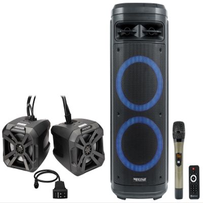 (2) KICKER 48BTCAN65 6.5" Powered Tower Speakers w/Bluetooth Bundle with Rockville House Party Speaker (2 Items)