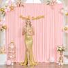 10ft x 7ft Blush Pink Backdrop Curtain for Parties Pink Wrinkle Free Backdrop Drapes Panels for Baby Shower Wedding Birthday Photo Gender Reveal Photography Polyester Fabric Background Decoration view 2