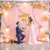 10ft x 7ft Blush Pink Backdrop Curtain for Parties Pink Wrinkle Free Backdrop Drapes Panels for Baby Shower Wedding Birthday Photo Gender Reveal Photography Polyester Fabric Background Decoration view 3