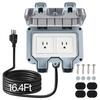 ZUYIYI Outdoor Power Outlet Box with 16.4Ft Extension Cord, NEMA 5-15R, STW 14 AWG, Weatherproof Waterproof IP66 Electrical Outlet Extender, Exterior Wall Power Socket w/Cover for Garden view 1